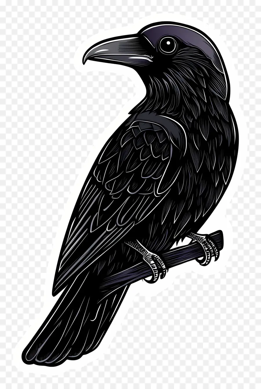 นกกาโกทิค，Raven On Branch PNG