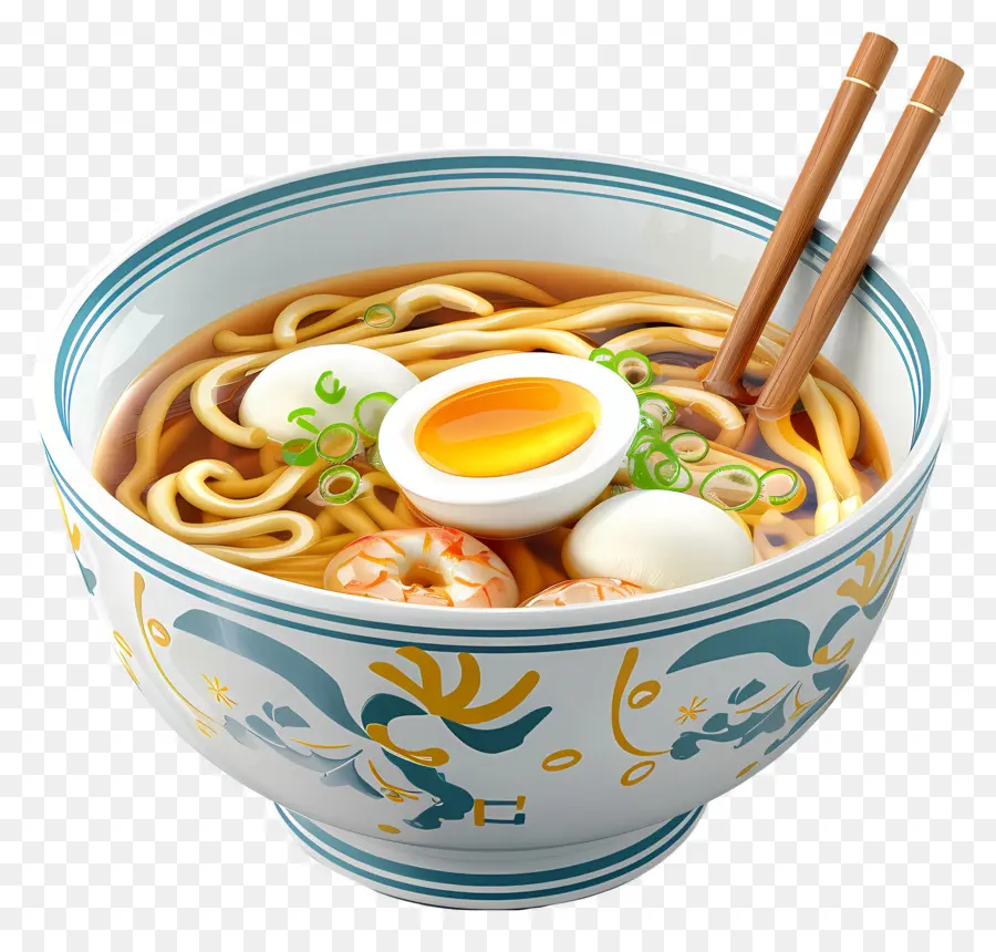 อูดอน，Udon กับไข่ PNG