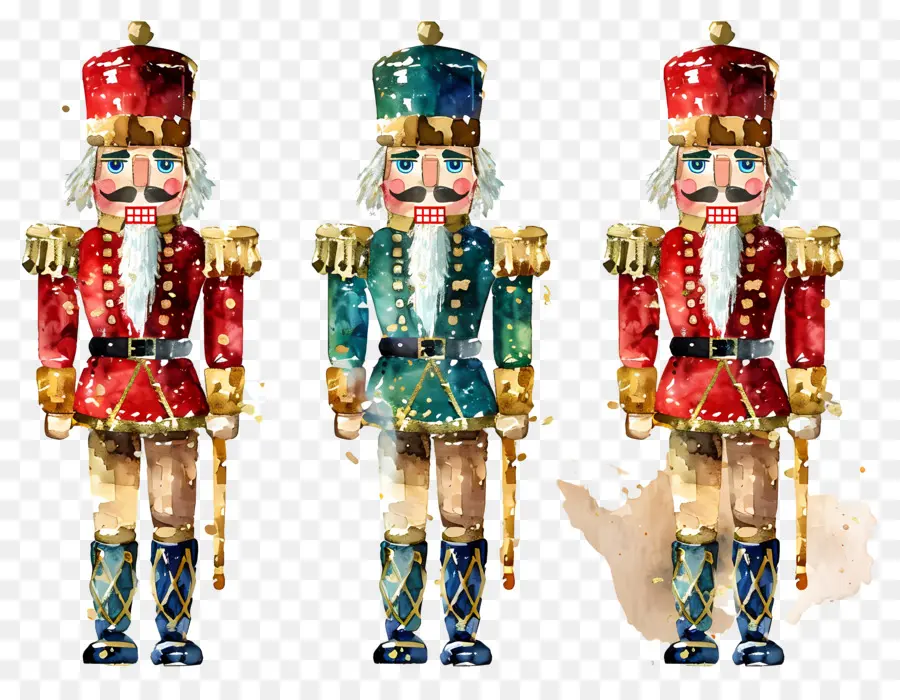 Nutcracker คริสต์มาส，แคร็กเกอร์สีน้ำ PNG