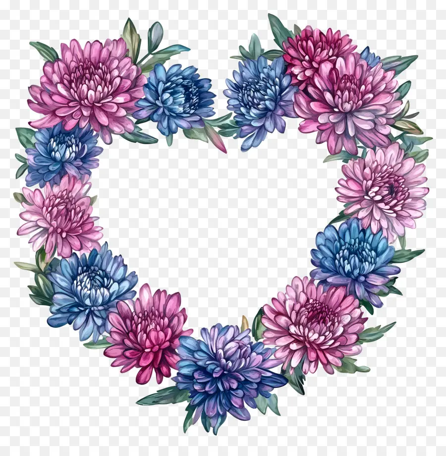 กรอบหัวใจ，Chrysanthemum Heart PNG