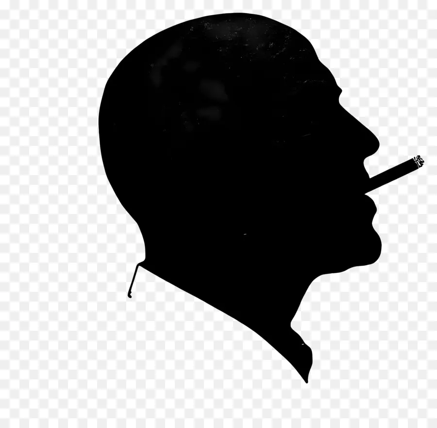 Man Head Silhouette，ภาพเงาของผู้ชายที่มีซิการ์ PNG