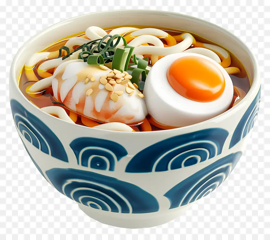 อูดอน，Udon กับไข่ PNG