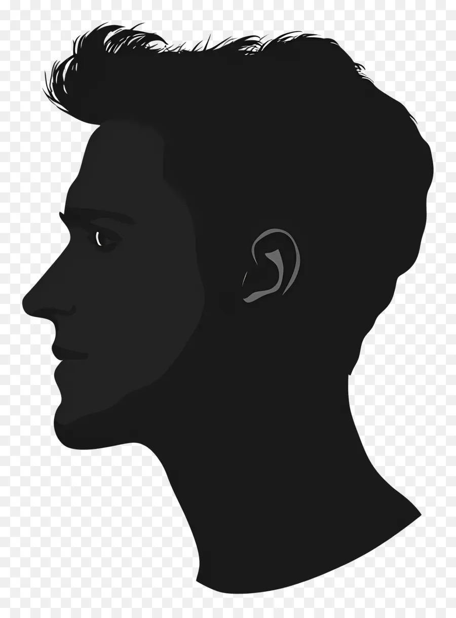 Man Head Silhouette，ภาพเงาเรียบง่าย PNG