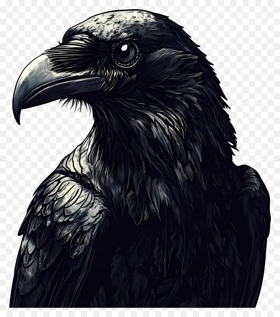 นกกาโกทิค，Raven Portrait PNG