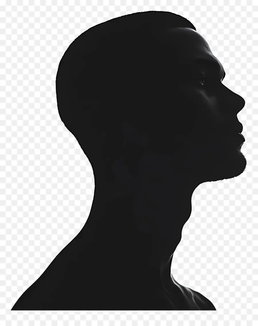 Man Head Silhouette，ภาพเงาเรียบง่าย PNG