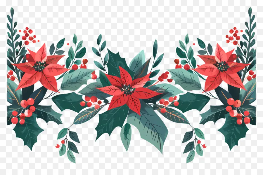 ชายแดนคริสต์มาส，พวงมาลัย Poinsettia PNG