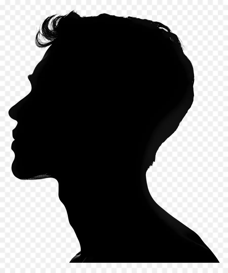 Man Head Silhouette，ภาพเงาเรียบง่าย PNG