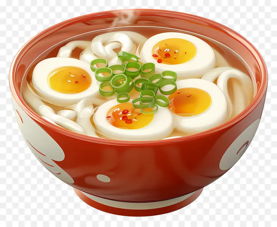 อูดอน，Udon มีไข่หลายฟอง PNG