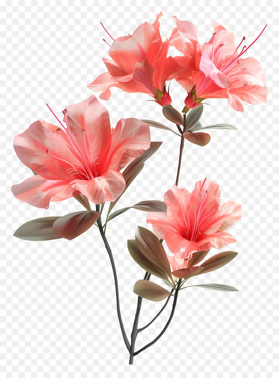 ดอกไม้ Azalea 3d，ดอกไม้สีชมพู Azalea PNG