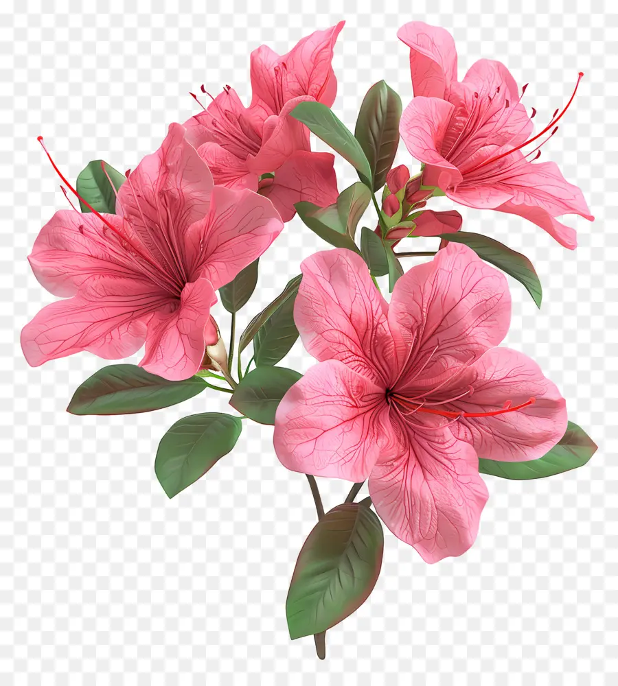 ดอกไม้ Azalea 3d，ดอกไม้สีชมพู PNG