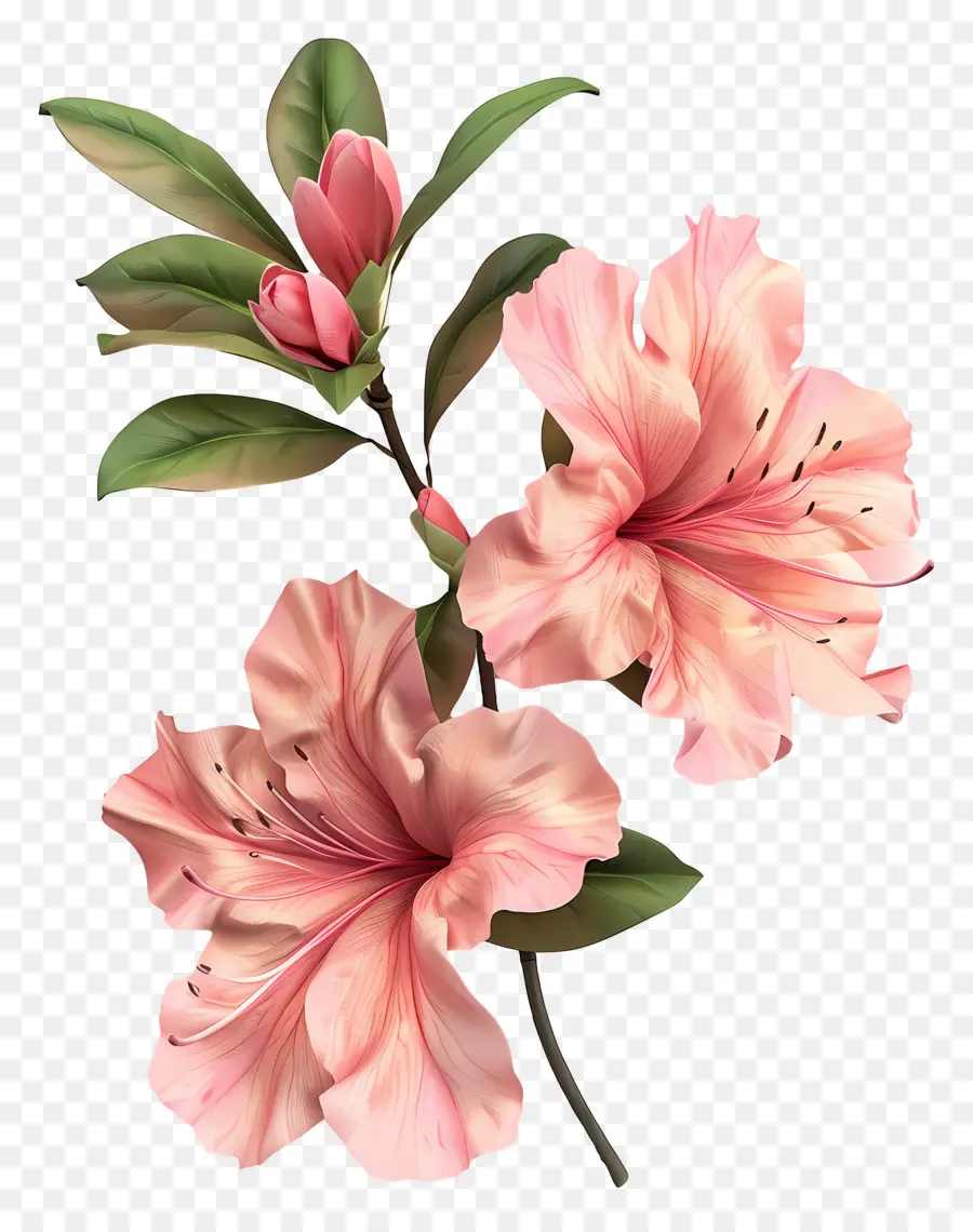 ดอกไม้ Azalea 3d，ดอกไม้สีชมพู PNG