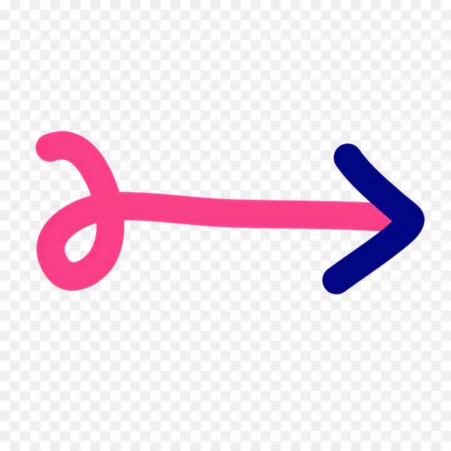 Doodle Arrow，ลูกศรสีชมพูและน้ำเงิน PNG