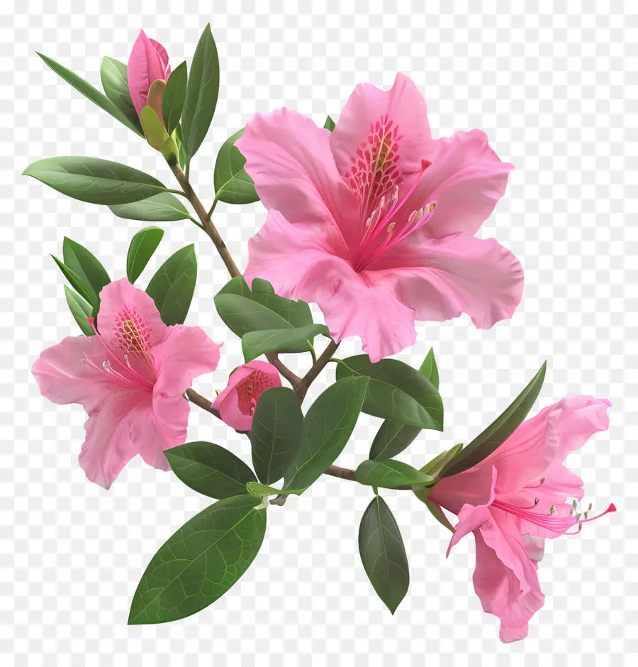 ดอกไม้ Azalea 3d，ดอกไม้สีชมพู PNG