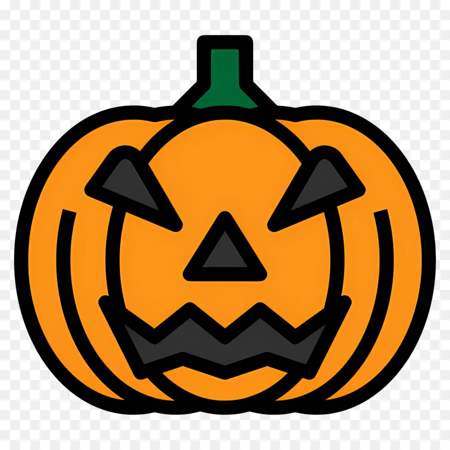 ฟักทองฮาโลวีนที่น่ากลัว，Jack O' Lantern สีส้ม PNG