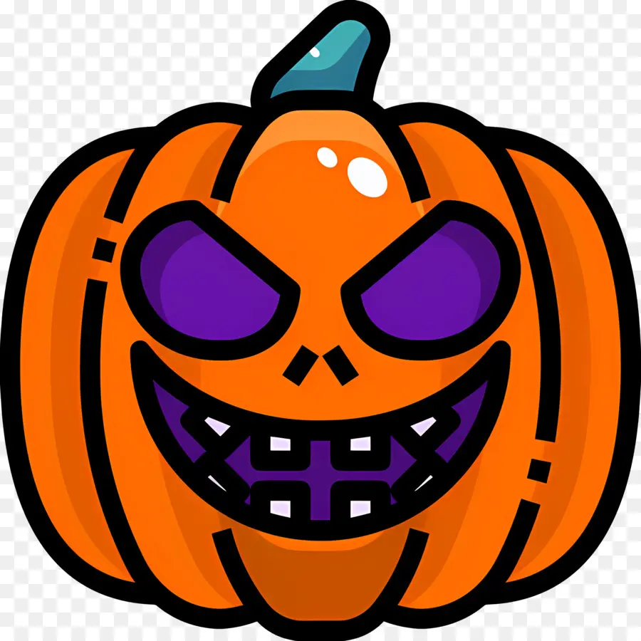 ฟักทองฮาโลวีนที่น่ากลัว，Jack O' Lantern สีส้ม PNG