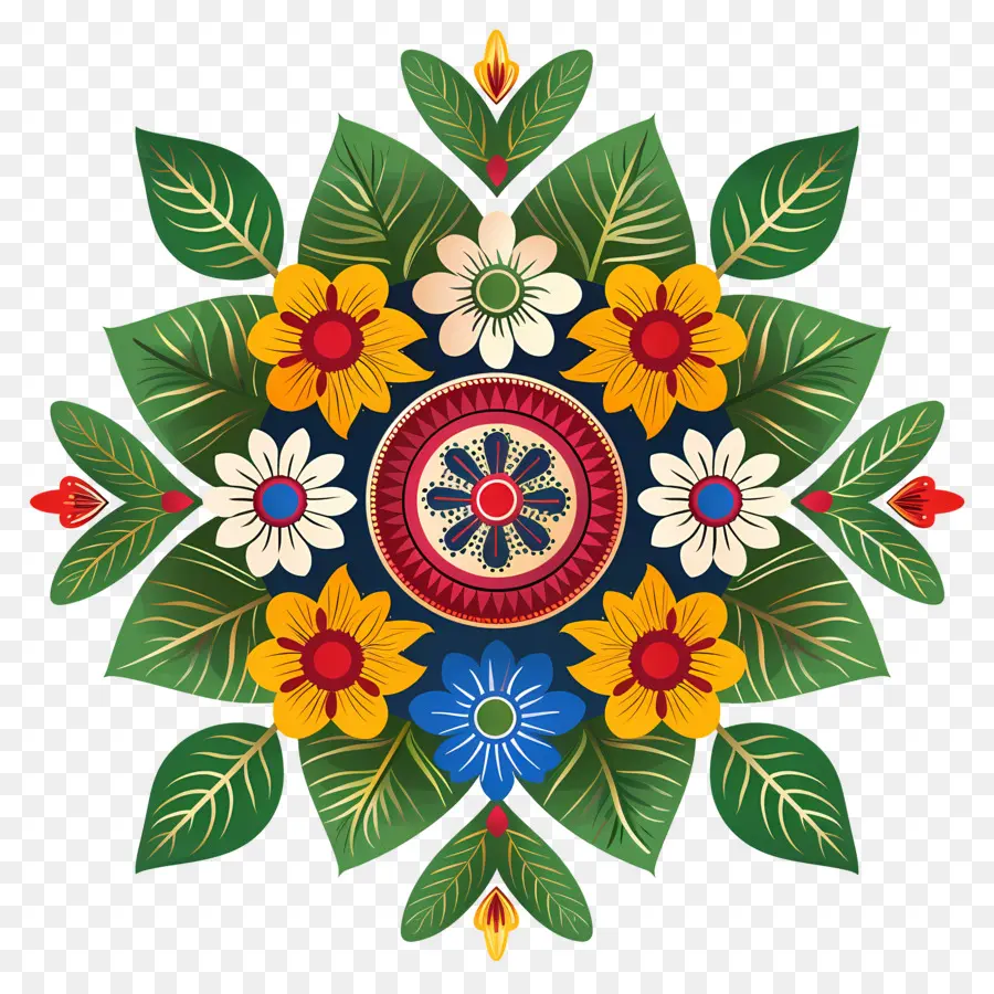 Pookalam，ดอกไม้ Mandala PNG