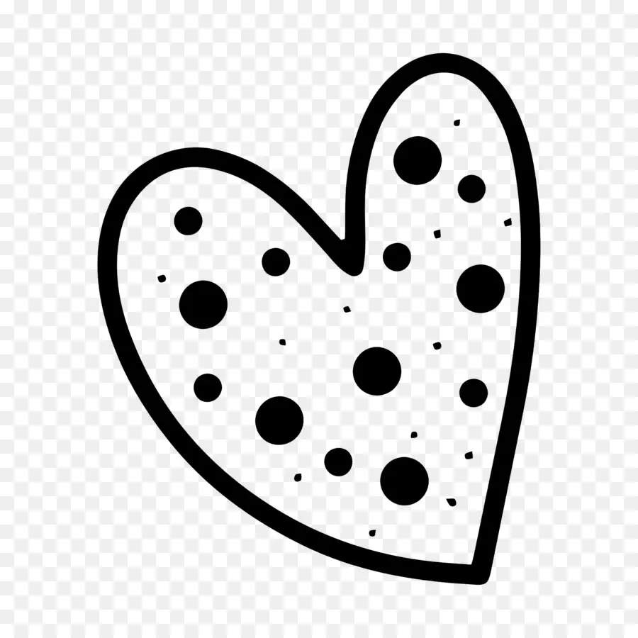 Doodle Heart，Polka Dot Heart PNG