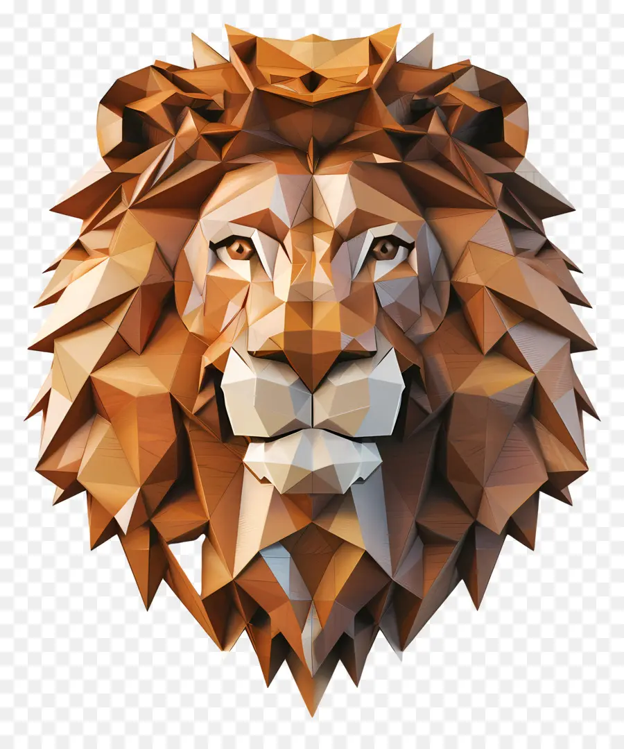 ใบหน้าสิงโต，Origami Lion PNG