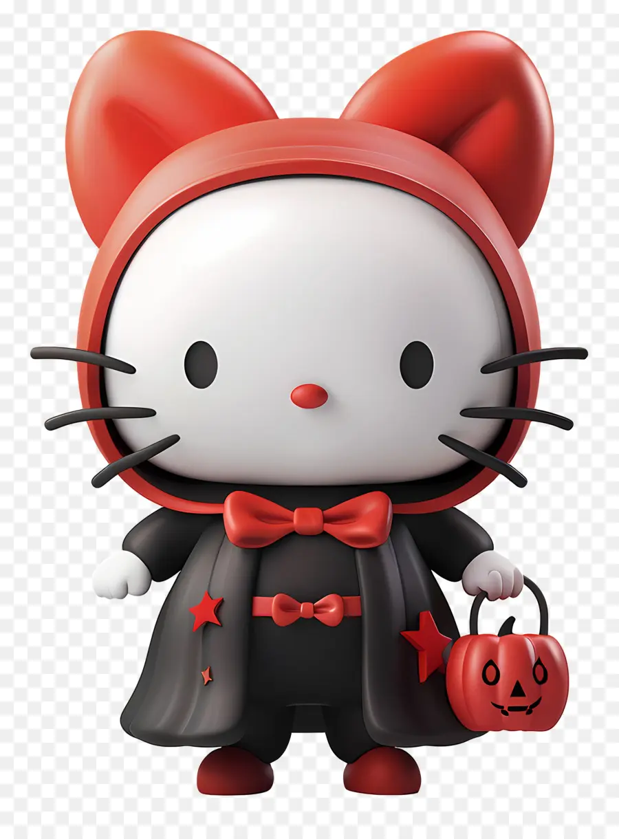 Hello Kitty Halloween，แมวการ์ตูนในชุดฮัลโลวีน PNG