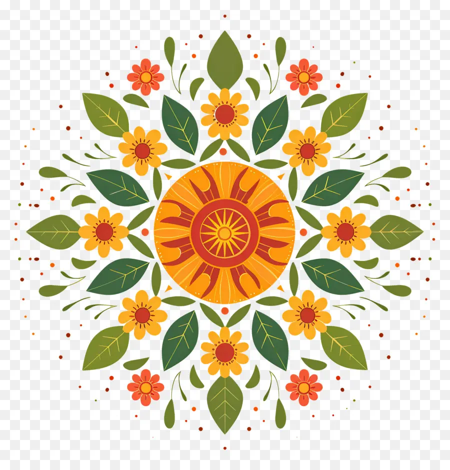 Pookalam，ดอกไม้ Mandala PNG