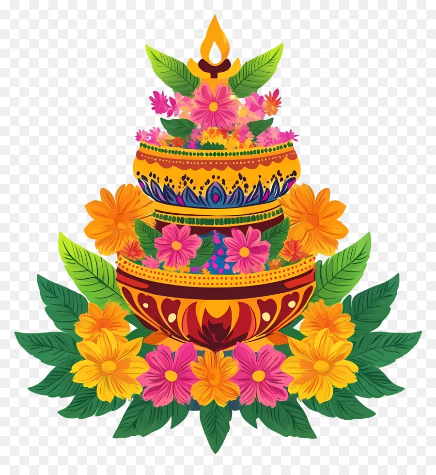 Batukamma，กระถางดอกไม้ตกแต่ง PNG