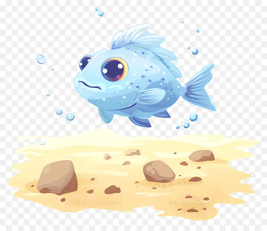 Pufferfish น่ารัก，ปลาการ์ตูนสีน้ำเงิน PNG