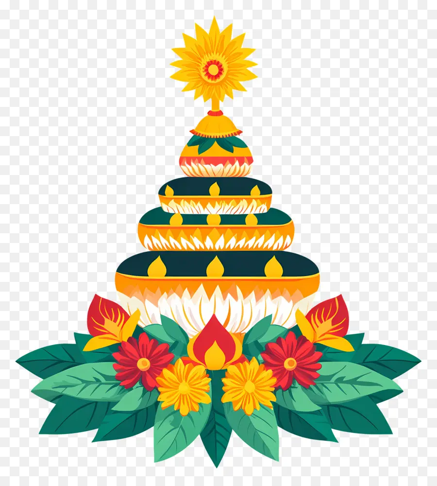 Batukamma，การออกแบบ Sunburst ดอกไม้ PNG