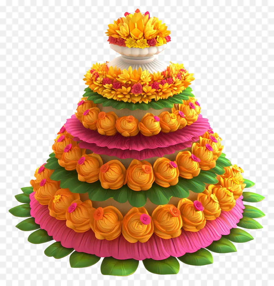 Batukamma，การตกแต่งชั้นกลีบดอก PNG