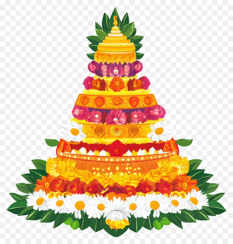 Batukamma，การตกแต่งดอกไม้ชั้น PNG