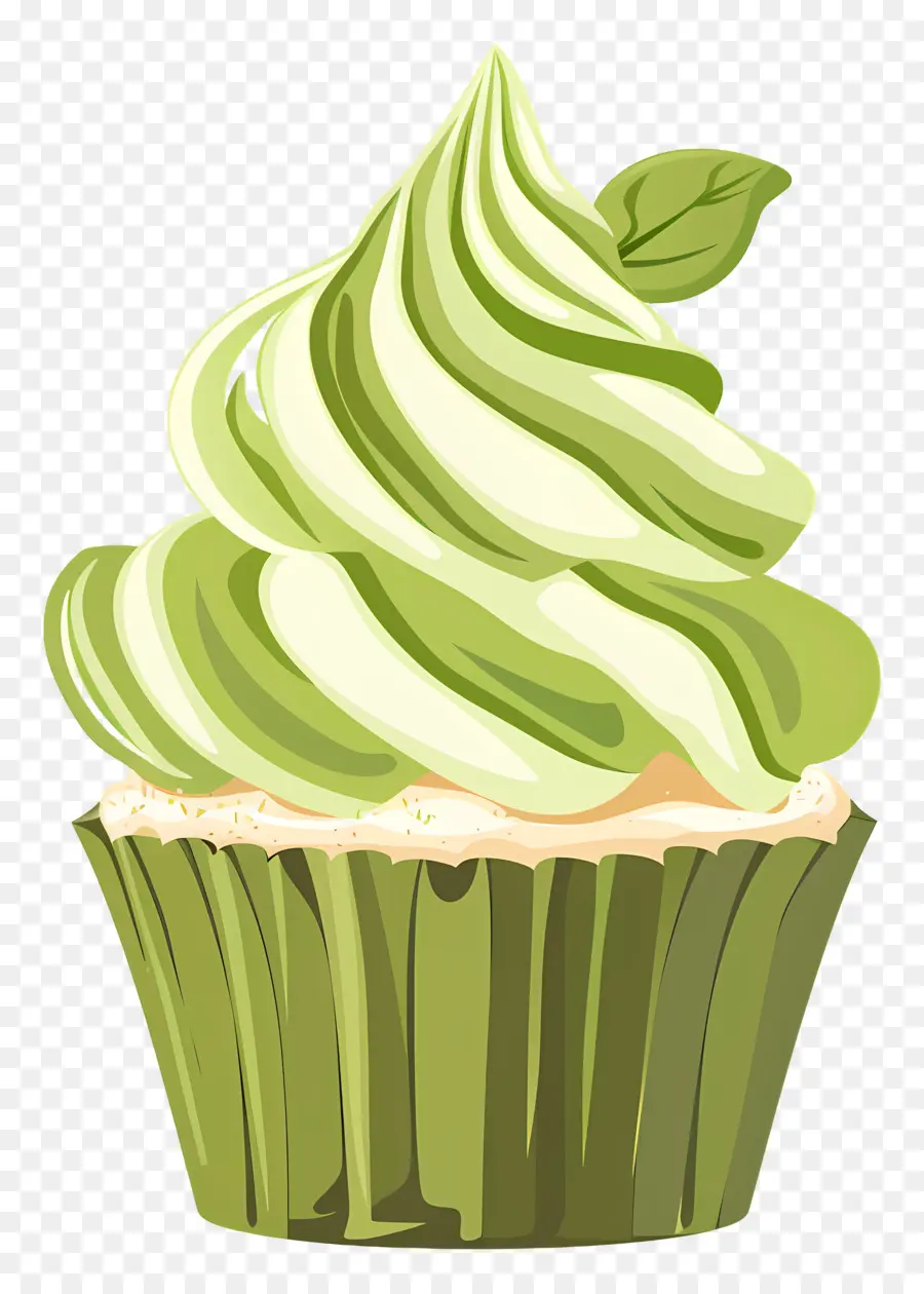 Matcha Cupcake，คัพเค้กสีเขียว PNG