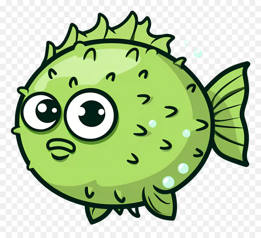 Pufferfish น่ารัก，Pufferfish สีเขียว PNG