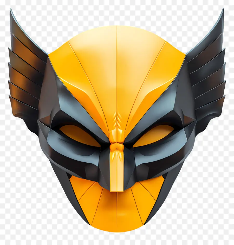 หน้ากาก Wolverine，หน้ากากสีเหลืองและสีดำ PNG