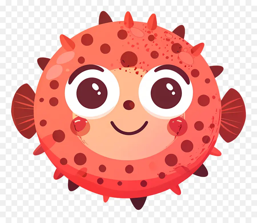 Pufferfish น่ารัก，ปลาพัฟเฟอร์สีแดง PNG