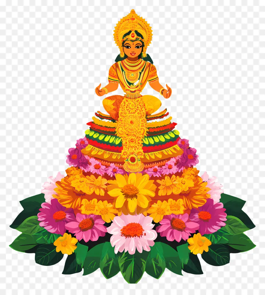 Batukamma，เครื่องประดับดอกไม้ PNG