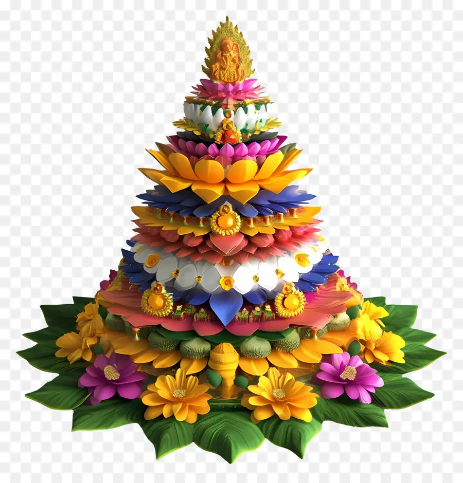 Batukamma，ปิรามิดดอกไม้ที่สลับซับซ้อน PNG