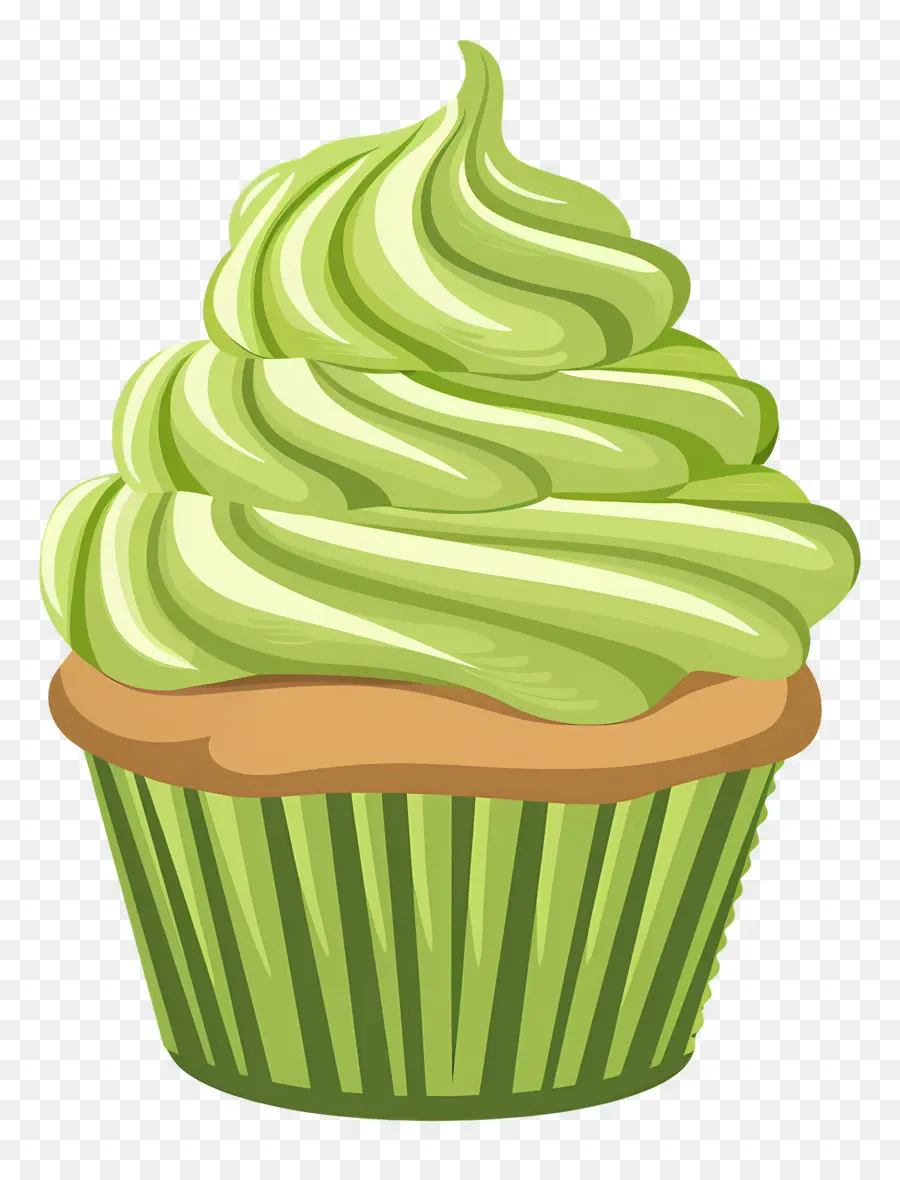 Matcha Cupcake，คัพเค้กสีเขียว PNG