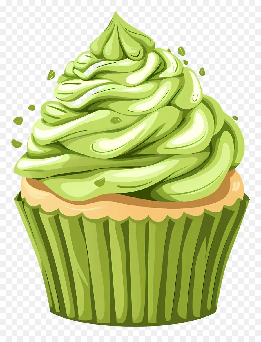 Matcha Cupcake，คัพเค้กสีเขียว PNG