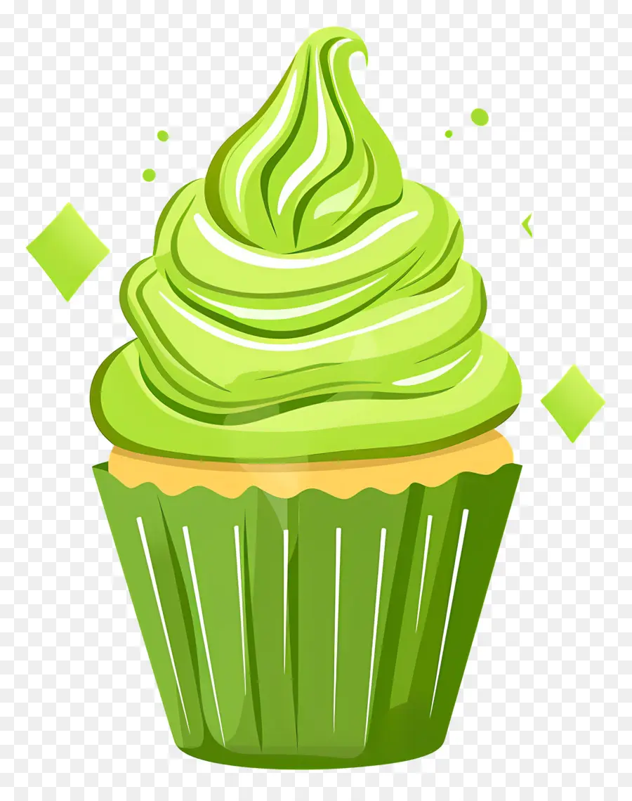 Matcha Cupcake，คัพเค้กสีเขียว PNG