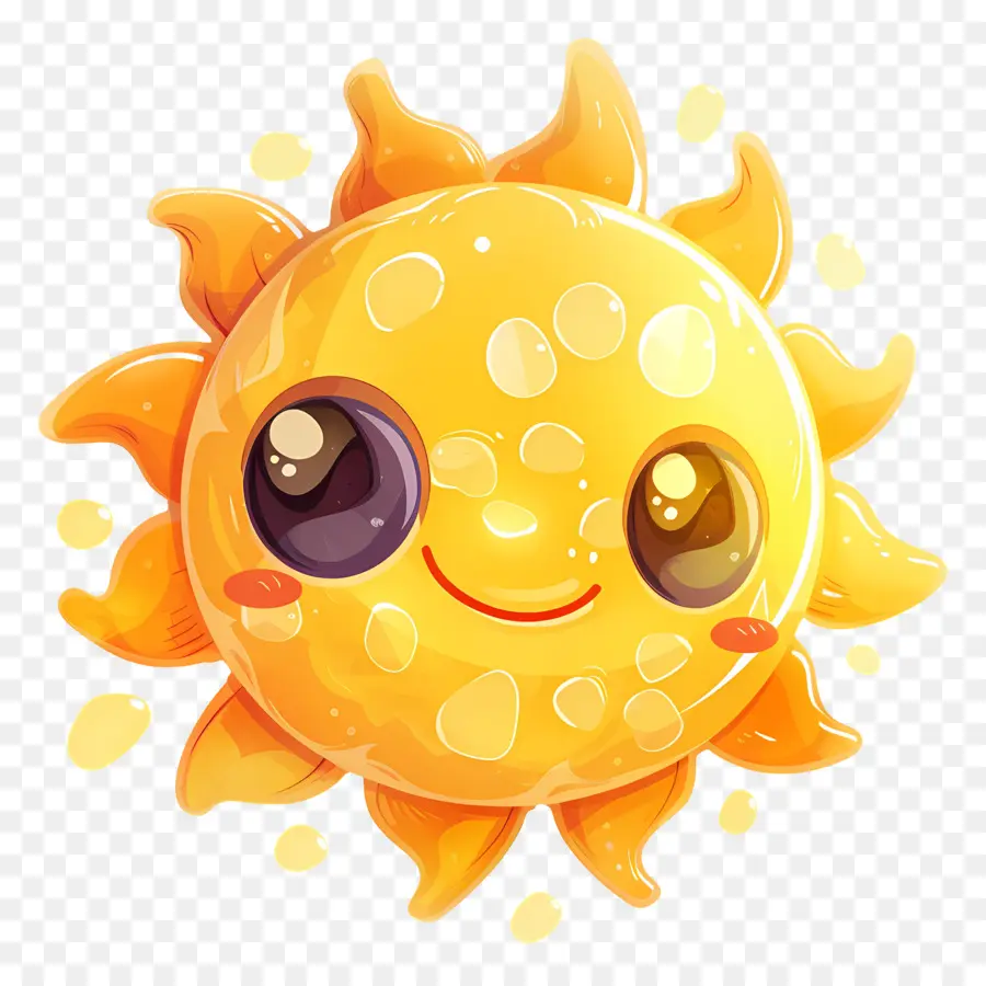 Kawaii Sun，ดวงอาทิตย์การ์ตูน PNG