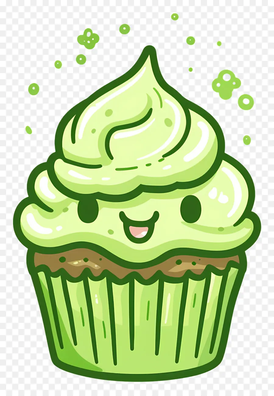 Matcha Cupcake，คัพเค้กสีเขียว PNG