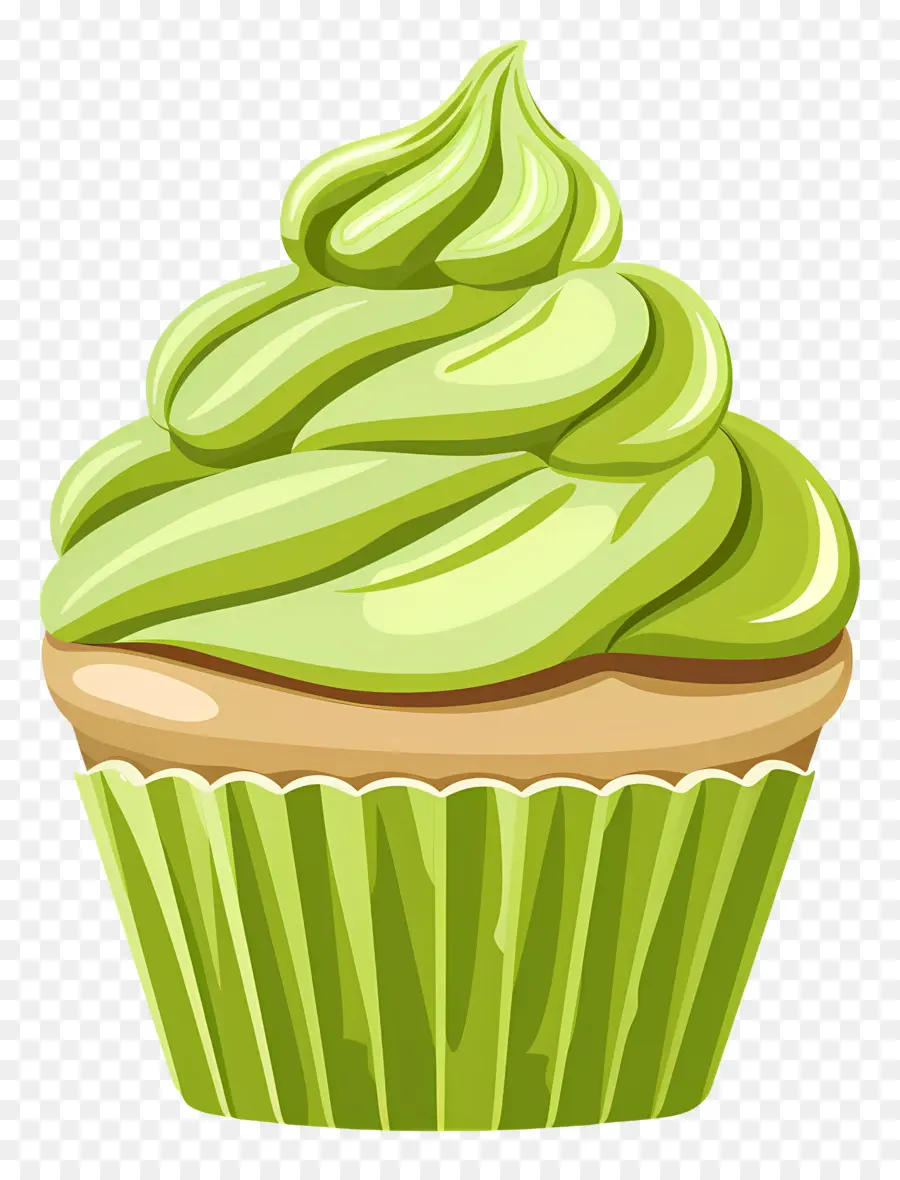 Matcha Cupcake，คัพเค้กสีเขียว PNG