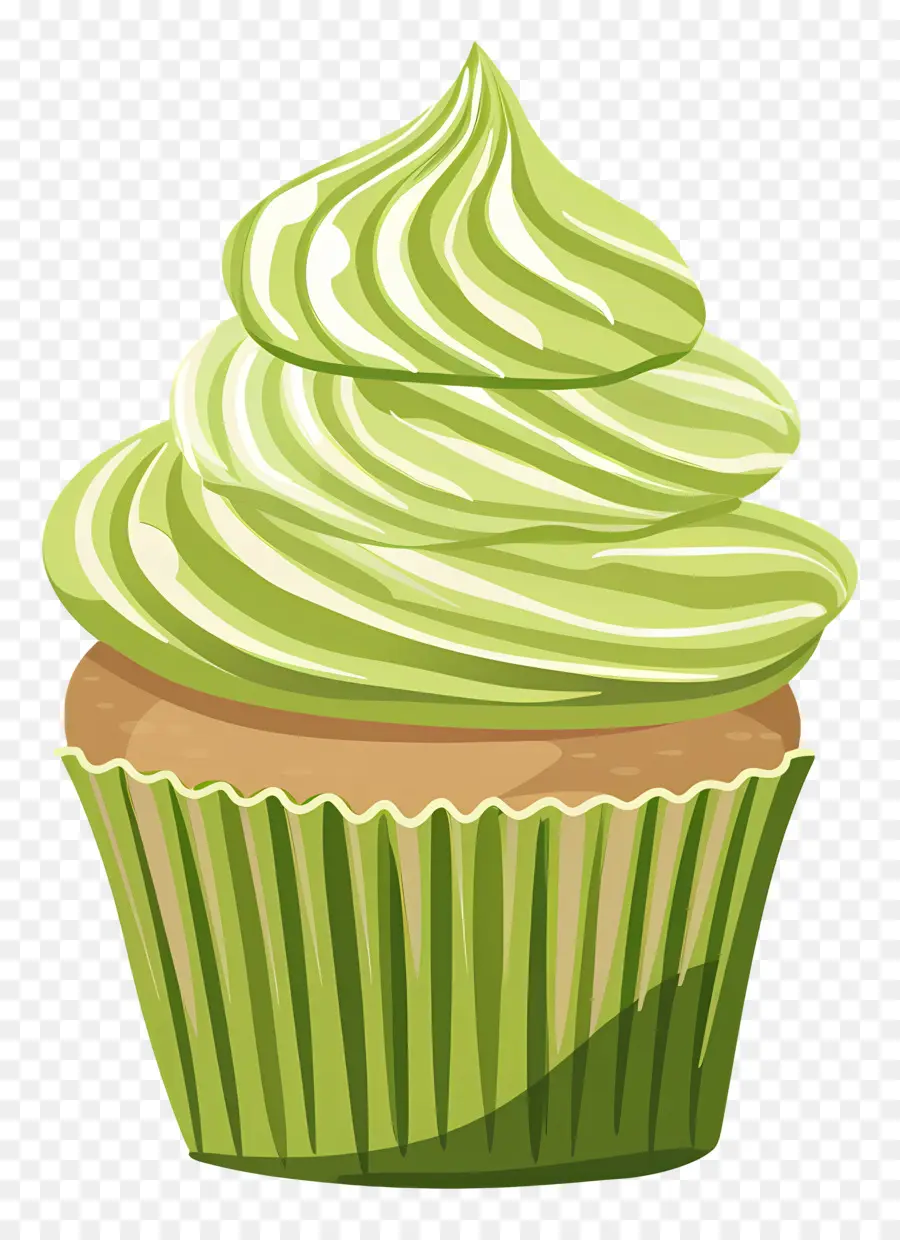 Matcha Cupcake，คัพเค้กสีเขียว PNG