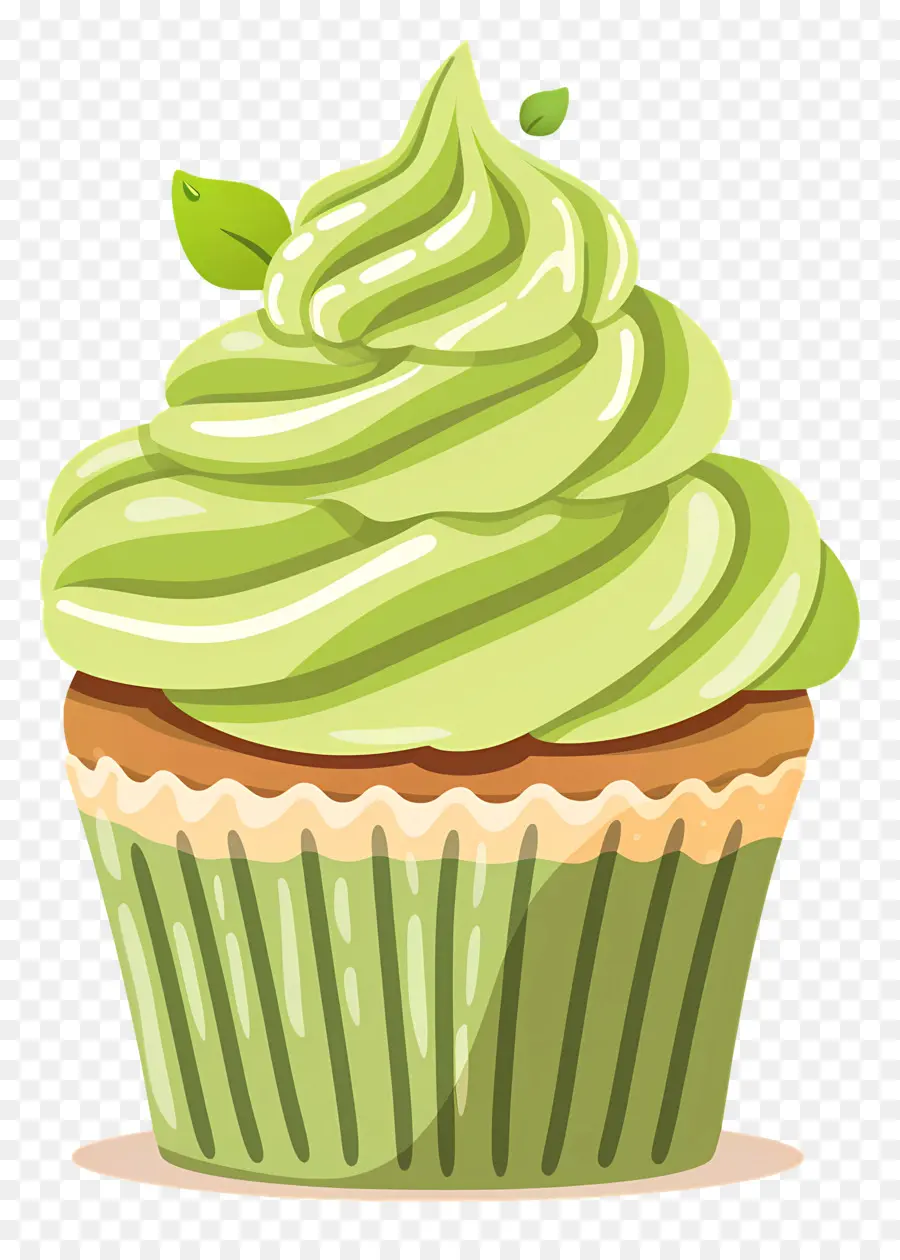 Matcha Cupcake，คัพเค้กสีเขียว PNG