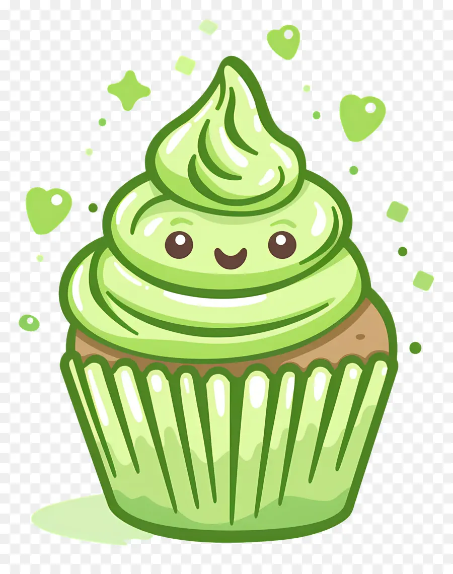 Matcha Cupcake，คัพเค้กสีเขียว PNG