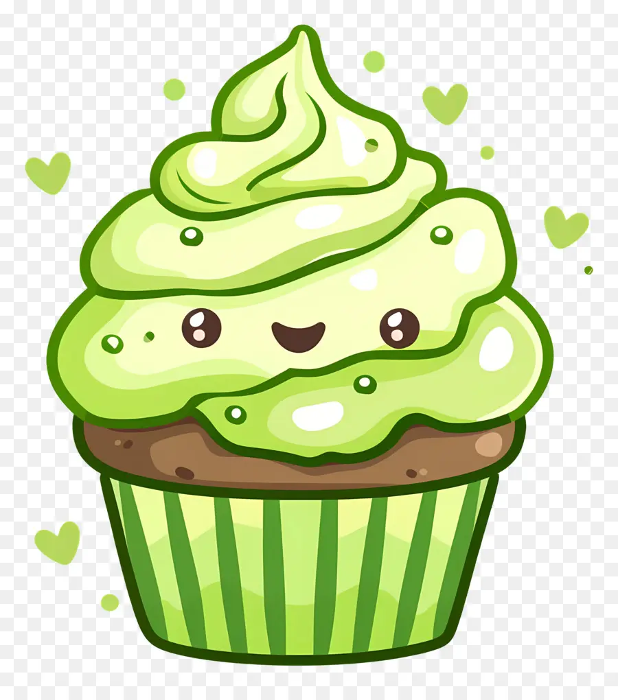 Matcha Cupcake，คัพเค้กน่ารัก PNG