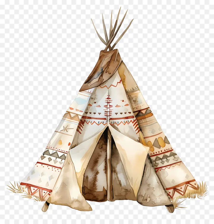 Wigwam สีน้ำ，Teepee PNG