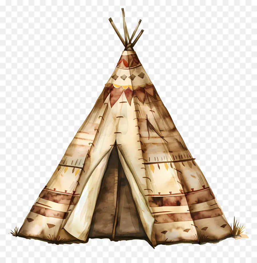 Wigwam สีน้ำ，Teepee PNG