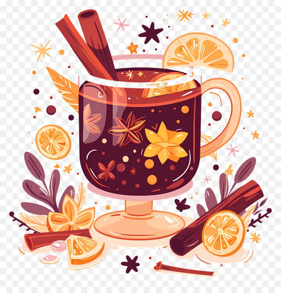 ไวน์คริสมาส，ถ้วยไวน์ Mulled PNG