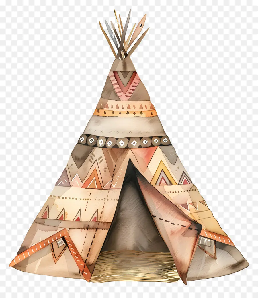 Wigwam สีน้ำ，เต็นท์ PNG