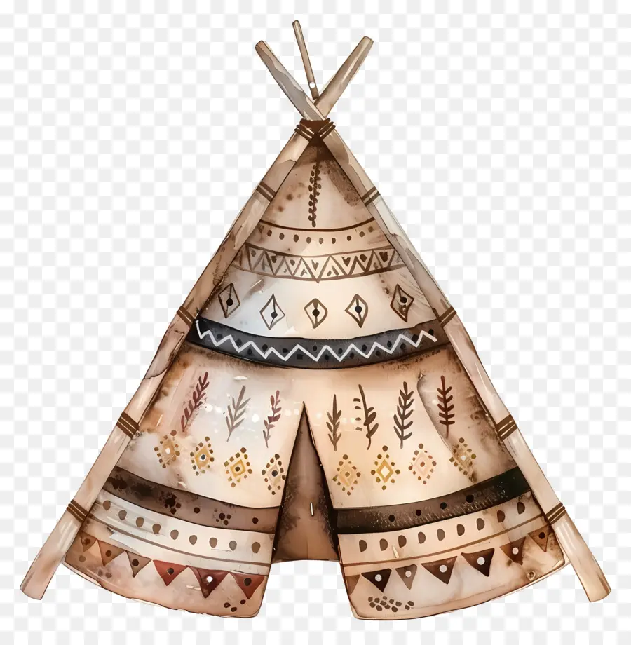 Wigwam สีน้ำ，Teepee ตกแต่ง PNG